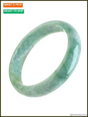 Natural Jade Bangle Bracelet Hand Carved Chinese Style Gift Box
